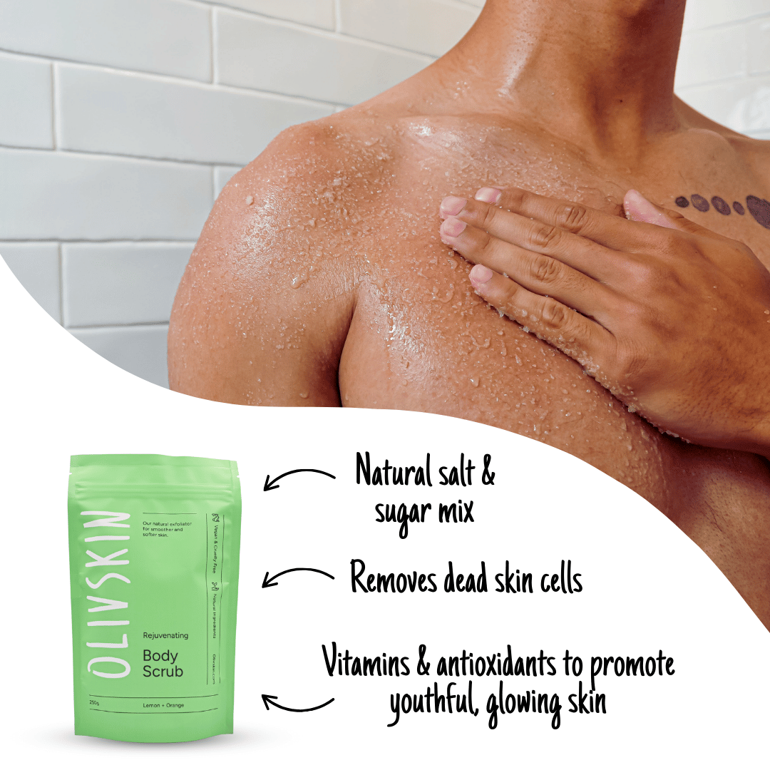 Lemon & Orange Body Scrub for exfoliating rough skin and leaving skin smooth