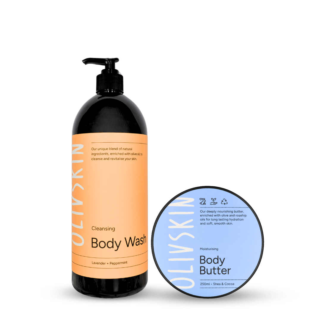 Olivskin Dry Skin Rescue Kit with Body Wash and Body Butter for dry skin