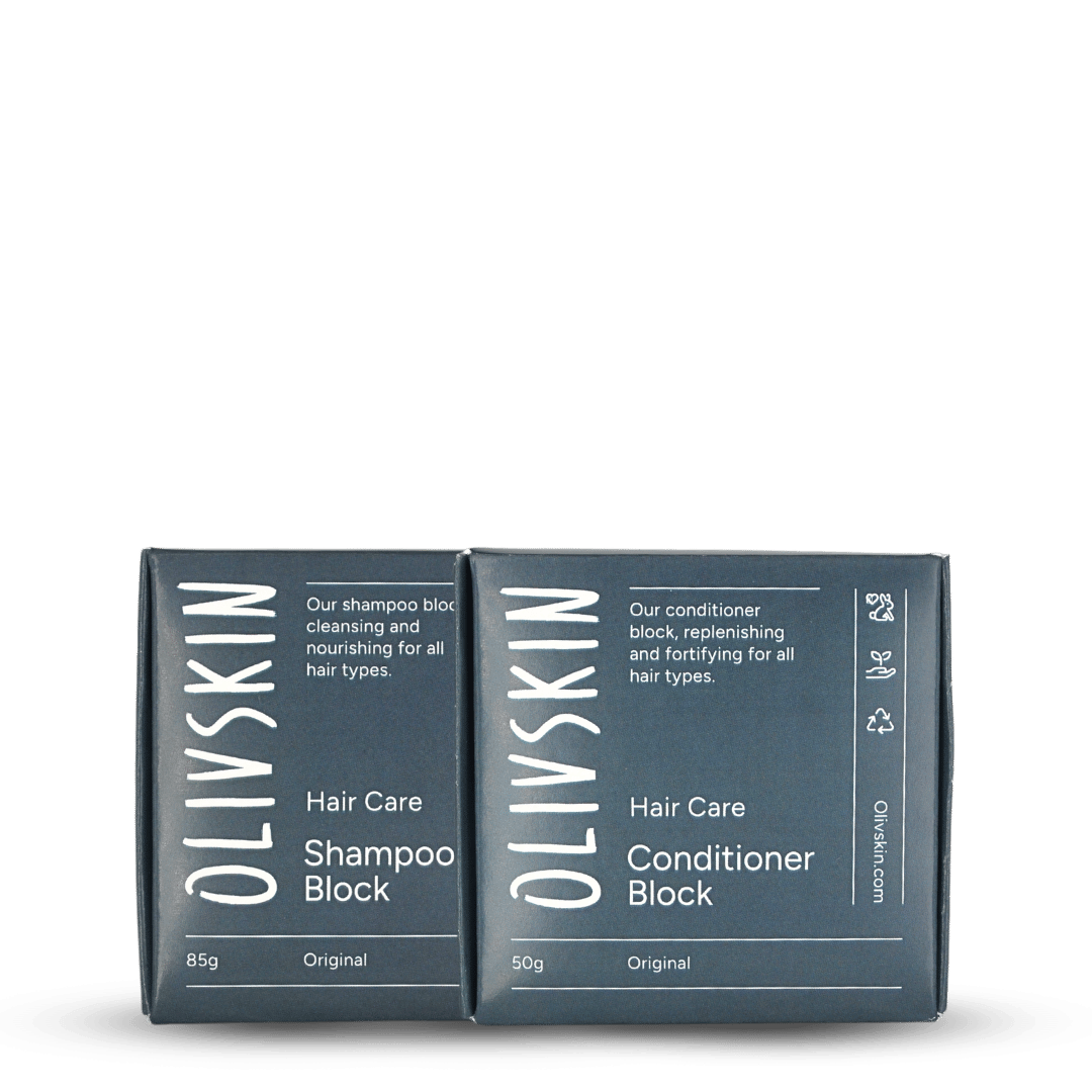 Olivskin Essential Hair Duo with solid Shampoo and Conditioner Blocks