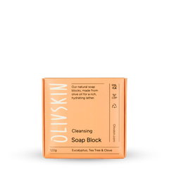 Olivskin eucalyptus tea tree and clove soap block 120g for face and body