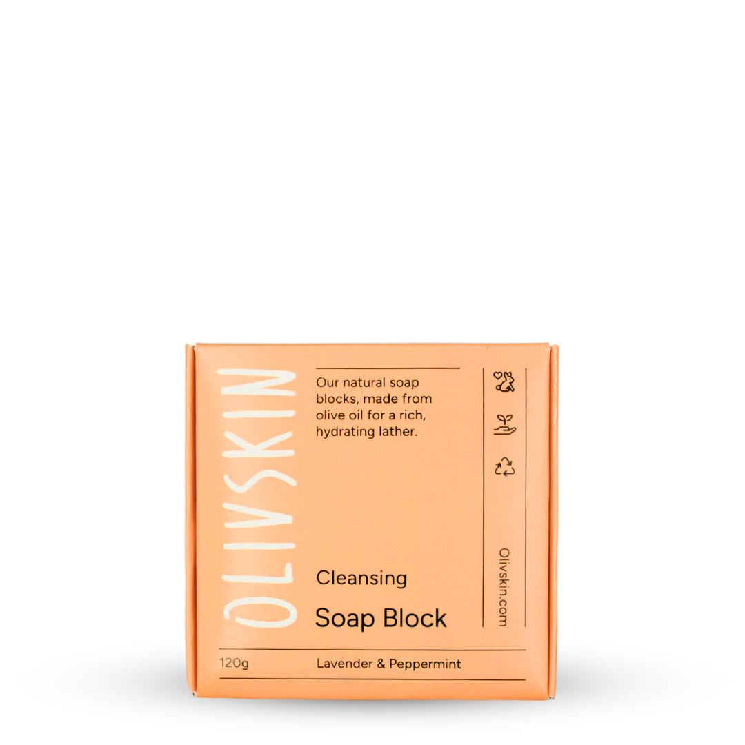 Olivskin Lavender and Peppermint Soap Block 120g for face and body