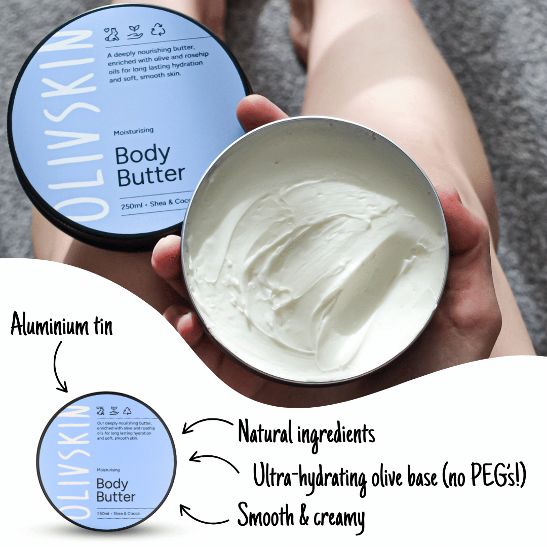 Olivskin Body Butter for deeply moisturising and nourishing dry skin